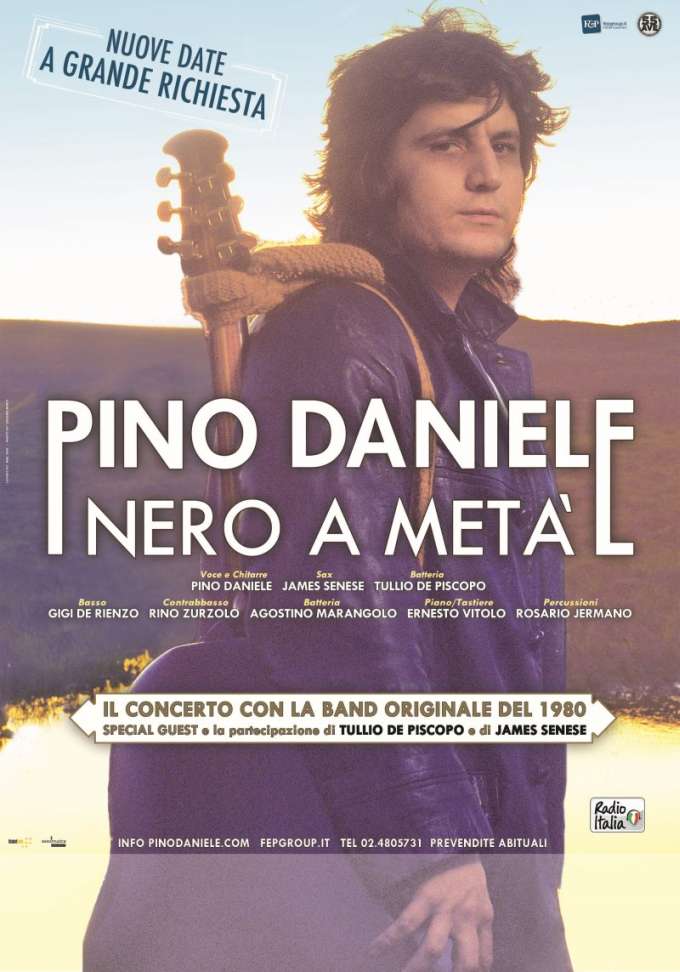 Pino Daniele NERO A META Locandina Ufficiale date