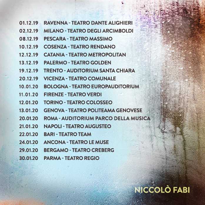 niccolo fabi tour 2019 date biglietti concerti